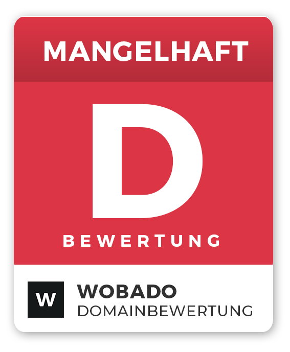 Domain Wert kostenlos ermitteln - Bewertung D